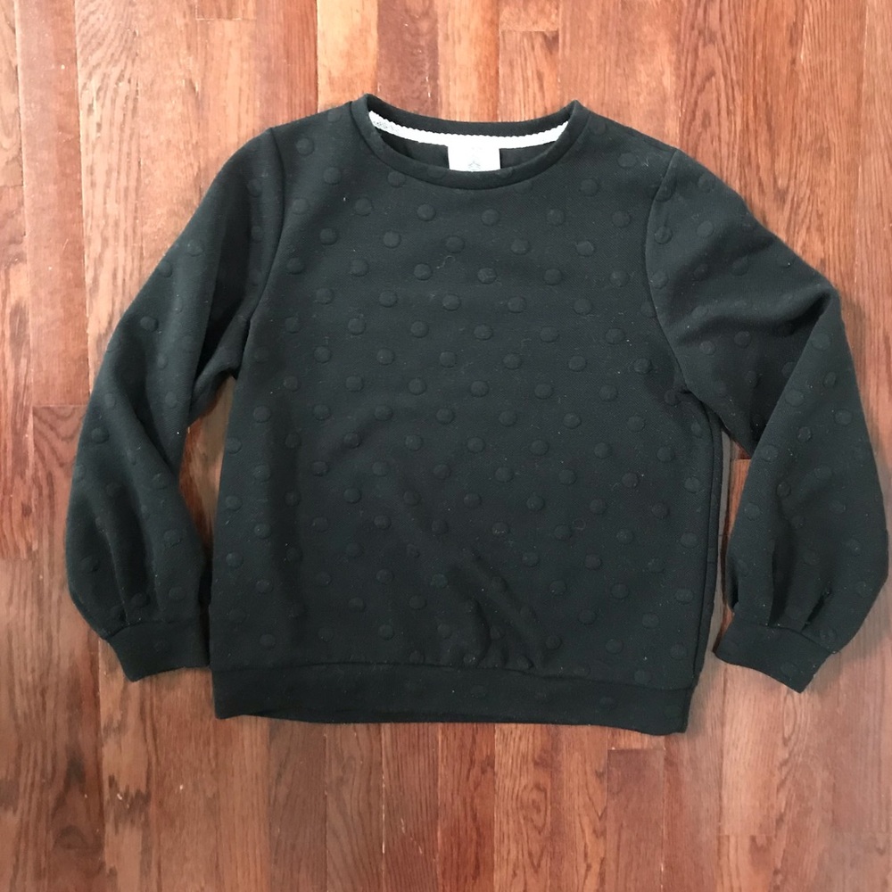Black Polka Dot Bell Sleeve Shirt